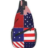 Sac de poitrine patriotique en polyester « America 250 » 1776-2026, sac à bandoulière commémoratif du Jour de l'Indépendance pour le cyclisme en extérieur