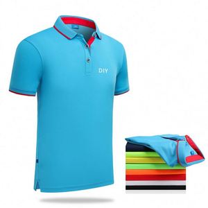 Polo brodé pour homme en pur pigment de couleur, avec logo personnalisé, vente en gros - Product Image 1