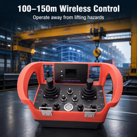 Télécommande sans fil universelle IP65 à double joystick avec écran 1,8 pouces et 2 batteries rechargeables de 5000 mAh pour grue aérienne