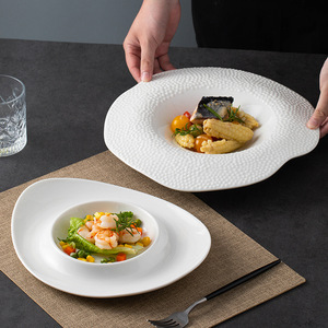 Trắng đặc biệt hình gốm thực phẩm phương Tây tấm ánh sáng sang trọng cao cấp sâu súp tấm hộ gia đình món ăn khách sạn Bộ đồ ăn - Product Image 1