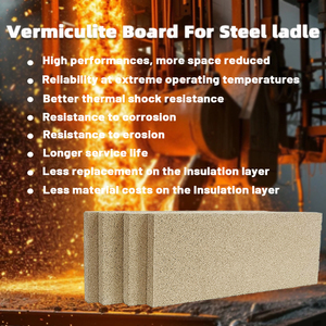 Plaques réfractaires en <span class=keywords><strong>vermiculite</strong></span> pour cuves à acier, densité 750 kg/m³, 48 % SiO2, 14 % Al2O3, fabriquées par Millegap Factory - Product Image 4