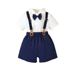 Ensemble <span class=keywords><strong>de</strong></span> tenue formelle pour bébés garçons, chemise à manches courtes avec short à bretelles, idéal pour les spectacles <span class=keywords><strong>de</strong></span> piano, les mariages, les événements <span class=keywords><strong>de</strong></span> garçons d'honneur - Product Image 5