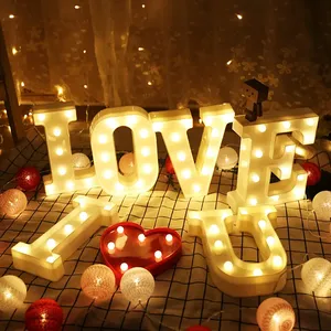 情人节家居装饰3D字母标志发光二极管塑料跑马灯发光二极管夜灯
