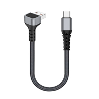 Câble adaptateur de charge rapide USB Type C 5A tressé en cuivre pur, double coudé, court, pour accessoires téléphoniques, vente en gros, 1m