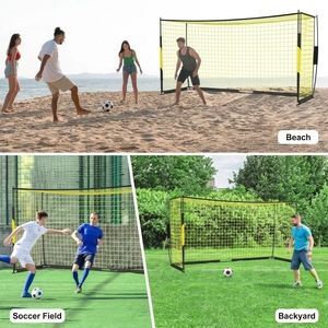 Portería de Fútbol 12*6 pies, Portátil, de Metal y Fibra de Vidrio, Equipo de Entrenamiento para Jardín, Montaje Rápido, Bolsa de Transporte, para 4 Personas - Product Image 6