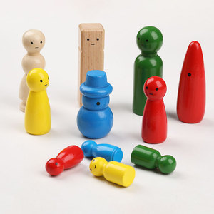 Ensemble de figurines en bois colorées, 38 pièces, pour enfants, dessin et peinture, âge 3 à 6 ans, design rond unisexe - Product Image 3