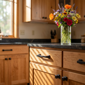 OEM Factory Elegant Slim <strong>Matt</strong> <strong>Black</strong> Aluminum Alloy 76/128mm Modern Kitchen Cabinet Dresser Wardrobe Bedroom <strong>Pull</strong> Furniture Villa - Product Image 2