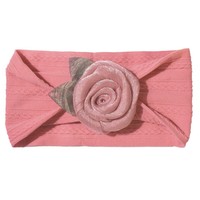 Bandana Jacquard bayi baru gaya Eropa bunga mawar bayi Bandana lebar lembut aksesori rambut anak putri lucu