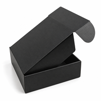 Logo personnalisé imprimé grande petite boîte postale en carton ondulé kraft pour vêtements chaussettes fourrure emballage expédition couleur noir rose