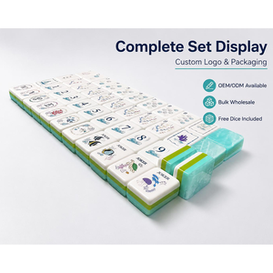 Juego de Mahjong Americano Personalizado de 160 Piezas con Diseño de Palmeras de Coco y Cóctel de Playa, Acrílico Plegable, Moderno y de Lujo para <span class=keywords><strong>Casa</strong></span> de Playa - Product Image 6