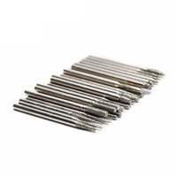 30 pièces 3mm tige de diamant, fraise de meulage, pointe d'aiguille, gravure, polissage, verre, Jade, pierre, foret, ensemble d'outils rotatifs