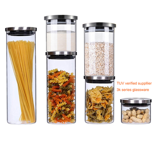 Aeota-Jarra de vidrio hermética para comida y <span class=keywords><strong>pasta</strong></span>, recipiente de vidrio resistente al calor personalizado, cilindro de boca ancha, borosilicato, cocina, café - Product Image 1
