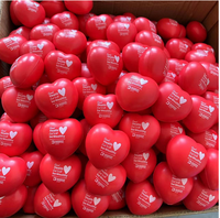 Balle spongieuse anti-stress avec logo personnalisé pour fenêtre de 90 jours Jouet anti-stress en forme de cœur de football en mousse PU souple 004