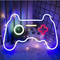 Lumière néon LED en acrylique 2023 en forme de manette de jeu, alimentée par USB, pour décoration murale et accessoires de gaming
