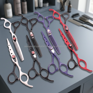 Professional 6" Right <b>Handed</b> Salon Hairs <b>Scissors</b> Long Handle Sharp Blade Tip High Stainless Steel Thinning Laser Texturizing - Product Image 3