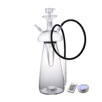 Nouveau Luxe LED Champignon Méduse Shisha Narguilé Unique Ensemble Complet Narguilé avec Verre Logo Personnalisé Miroir Transparent