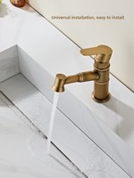 Robinet extractible au design classique antique, 1 poignée, cartouche céramique, pour meuble de salle de bain, lavabo chaud/froid, installation payante