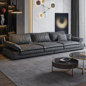 Juego de sofá minimalista italiano para sala de estar, fila recta simple con sofá de látex súper espacioso y profundo - Product Image 4