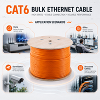 Cable Ethernet LAN CAT6 para Interiores, 1 Gbps, 250 MHz, con Conductor CCA y Separador Cruzado para Router y Switch