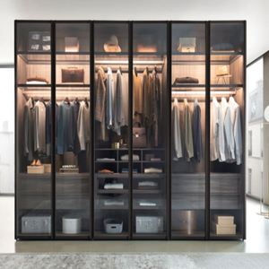 Armoire de rangement en bois avec porte en verre design haut de gamme moderne pour la chambre à coucher - Product Image 4