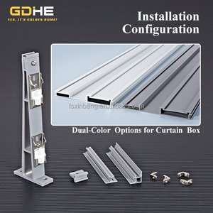 Boîte à rideaux en aluminium blanc gris <span class=keywords><strong>corniche</strong></span> à rideau électrique intégré compatible avec la maison intelligente vente en gros - Product Image 2