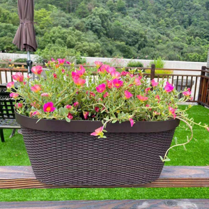 Pots de fleurs et jardinières en plastique, balustrade suspendue de <span class=keywords><strong>balcon</strong></span>, pot de plante coloré pour décoration de jardin intérieur et extérieur, vente en gros, usine - Product Image 4