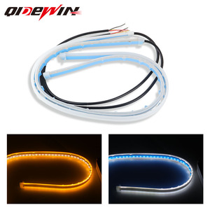 ไฟนำทางแบบบางพิเศษ LED สำหรับวิ่งกลางวัน สีขาวเหลือง สองสี สำหรับรถยนต์ DRL ขนาด 30 ซม. 45 ซม. 60 ซม. ซิลิโคน - Product Image 4