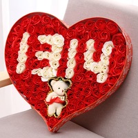 Bunga buatan tangan Valntines mawar abadi romantis, hadiah Hari Valentine bunga asli diawetkan