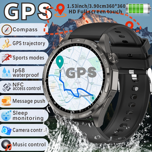 Montre connectée intelligente pour homme <span class=keywords><strong>Watch5</strong></span> Flashlight Outdoor avec écran HD de 1,53 pouces, suivi du rythme cardiaque, du sommeil, boussole, étanchéité IP67, GPS et fonction de suivi. - Product Image 5