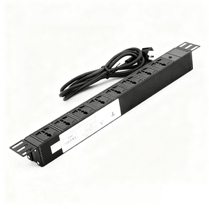 PU 1U เต้ารับแบบสากล8ทางยาว19นิ้วปลอกอลูมิเนียมพร้อมปลั๊ก EU Schuko 16A 250V 3500-4000W - Product Image 2