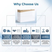 Bureau d'accueil moderne en marbre - Table de réception légère, convertible et durable de haute qualité pour usage commercial