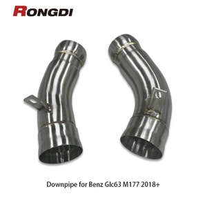 ท่อดาวน์ไปป์สำหรับ Mercedes-Benz Glc63 M177 AMG ปี 2018+ แบบมีแคท พร้อมแผ่นกันความร้อน ท่อไอเสีย - Product Image 2