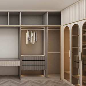 Fabrication à Guangdong, vente en gros d'armoires en bois sur mesure, armoires murales modernes pré-assemblées pour la chambre à coucher - Product Image 1