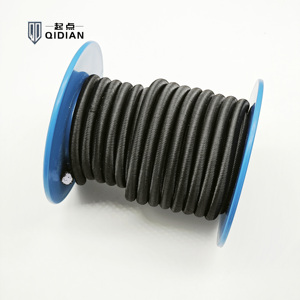 1/4 Inch <span class=keywords><strong>Bungee</strong></span> Dây 6Mm Đen Đàn Hồi Polyester Dây Nặng Ngoài Trời Chong Uv OEM Cho Bạt Trampoline Bóng Tie - Product Image 1
