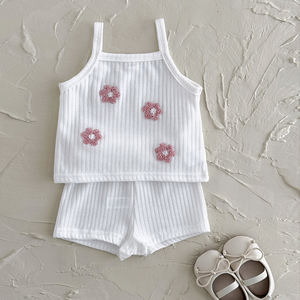 Penjualan terlaris 2025 musim panas bayi perempuan setelan anak-anak lengan pendek dicetak kasual dan nyaman pakaian - Product Image 4