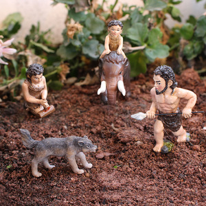Adornos de micropaisaje que simulan personas primitivas en la antigüedad, macetas con figuras de hombre salvaje, suculentas de resina para jardín. - Product Image 1