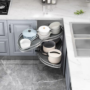 Slide Out Storage Lazy Susan Tray Pullout Organizer Drawer Magic Kitchen Cabinet Accessories Soft Closing Blind <strong>Corner</strong> <strong>Basket</strong> - Product Image 1