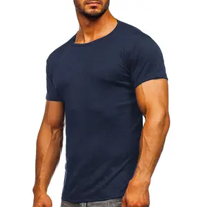 custom crew neck t shirt undershirt heather color 50% cotton 50% polyester t-shirts for male