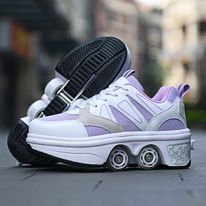 Patins à roulettes <span class=keywords><strong>quad</strong></span> pour sports de plein air, très tendance, avec lumières LED clignotantes, 4 roues rétractables, pour femmes - Product Image 1