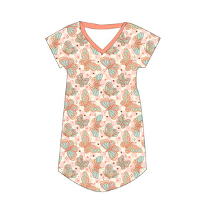Vestido Informal <span class=keywords><strong>de</strong></span> Tela <span class=keywords><strong>de</strong></span> Bambú Suave DH ODM para Niños Pequeños y Adultos, con Flecos, para Niñas - Product Image 1