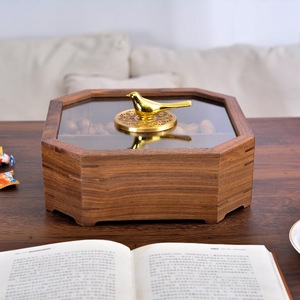 Bandeja de madera de nogal para frutos secos, caja creativa para aperitivos, bandeja de madera portátil para dulces, semillas de melón, frutos secos y nueces. - Product Image 3