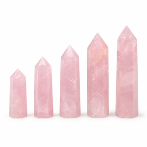 Torre de Cristal de Cuarzo Rosa, Piedra Preciosa Rosa Natural con Delicados Tonos Rosados y Bordes Pulidos Refinados para Decoración del Hogar - Product Image 1