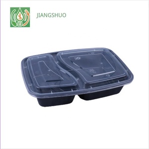 2 compartments disposable take away PP food container lunch bento microwavable togo plastic food packing lunch box