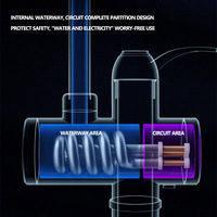 Affichage à LED Robinet de cuisine pour salle de bain Robinet de chauffage électrique instantané Chauffe-eau automatique