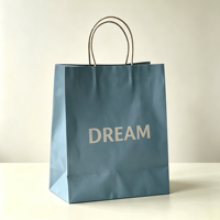 Sacs à emporter en papier kraft blanc et brun personnalisés avec logo, pour cadeaux, artisanat, café, nourriture à emporter