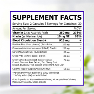 Capsules d'oxyde nitrique très vendues, augmentent la teneur en oxyde nitrique, améliorent l'énergie physique, améliorent l'endurance, contiennent de la niacine - Product Image 2