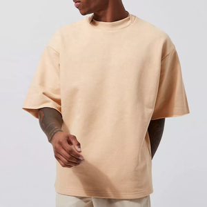 Designer Drop Shoulder Plain <b>T</b>-<b>Shirts</b> Streetwear 100% Cotton Blank Oversized <b>Shirt</b> Heavyweight Plain <b>Boxy</b> <b>T</b> <b>Shirt</b> Manufacturer - Product Image 1