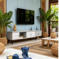 Ensemble de meuble TV et table basse de style nordique moderne, avec une construction durable, pour la maison, le salon, la chambre ou l'hôtel