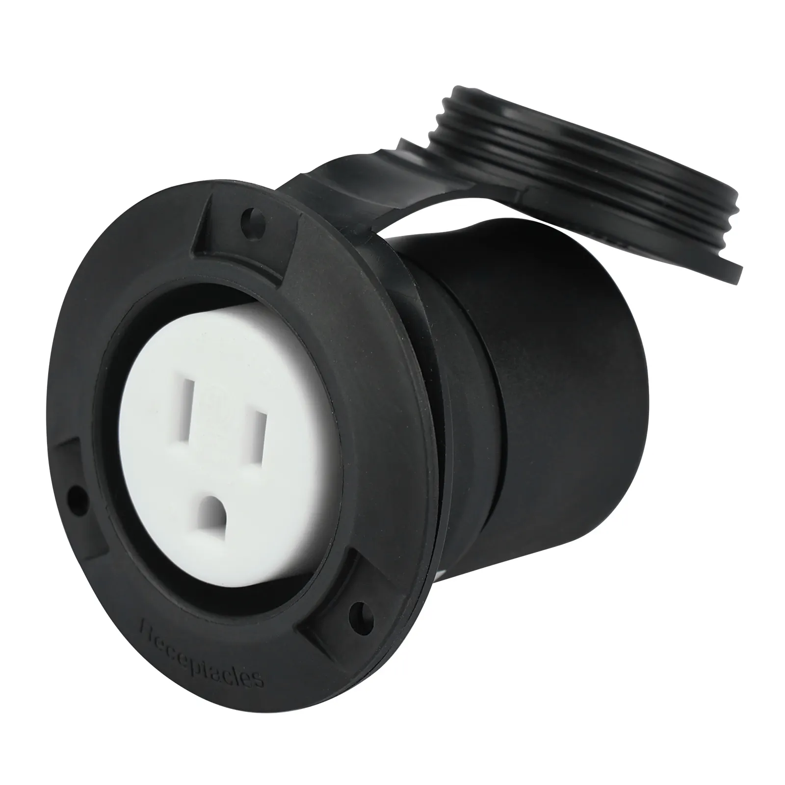 Rvmate 15amp Stopcontact Nema 5-15r Met Deksel, 125 Volt 2 Pool 3 Draad, Weerbestendig, Stofdicht