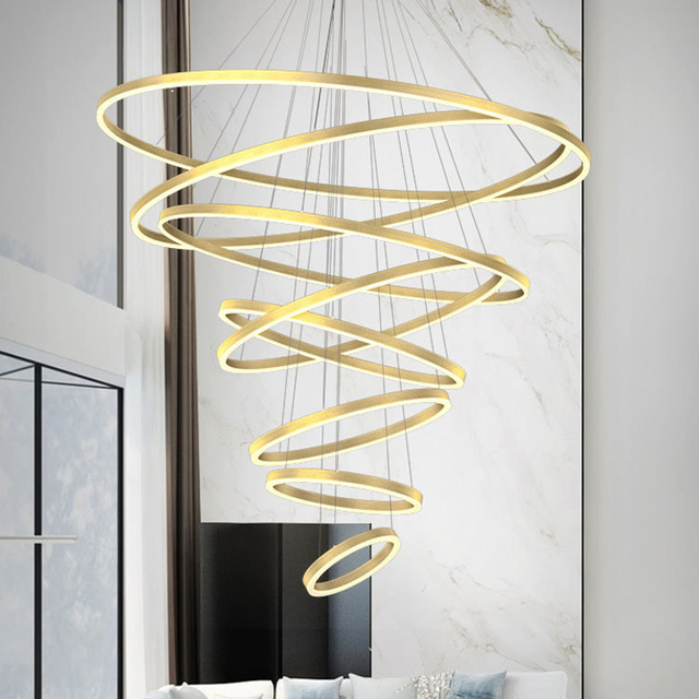 Pendant Lights Living Room Led Ceiling Lamp Acrylic Circle Linea Ceiling Round Modern Led Ring Chandelier Pendant Light